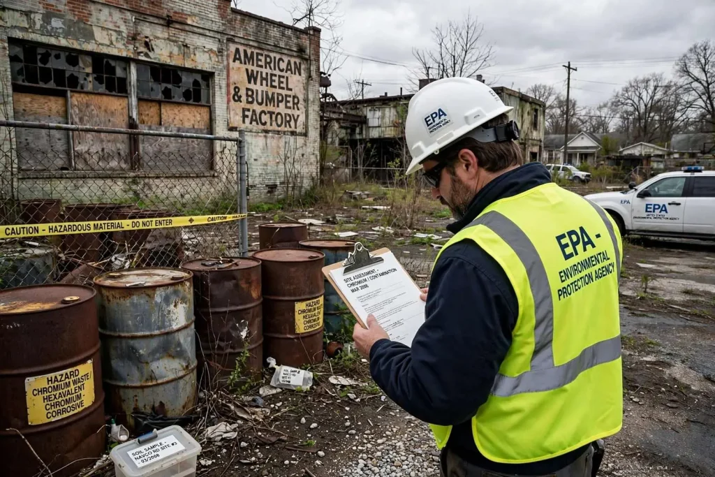 Illustration for the news story: EPA Discussed Chromium Cleanup at Old Navco Road Factory in 2008