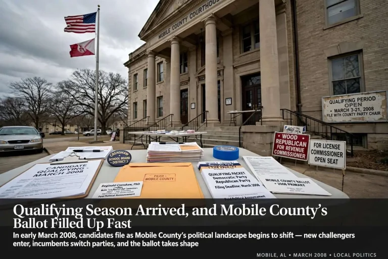 Illustration for the news story: Qualifying Season Arrived, and Mobile County’s Ballot Filled Up Fast