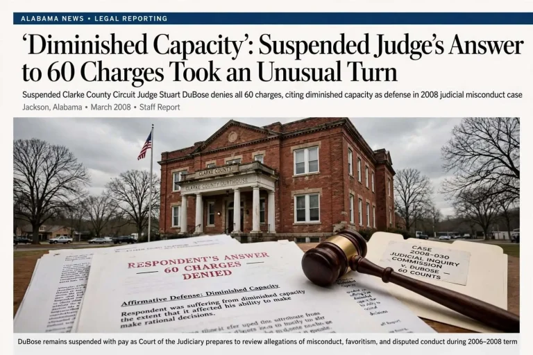Illustration for the news story: ‘Diminished Capacity’: Suspended Judge’s Answer to 60 Charges Took an Unusual Turn