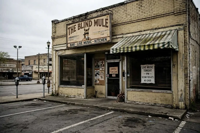 Illustration for the news story: Two Meals at The Blind Mule, and Both of Them Were the Last