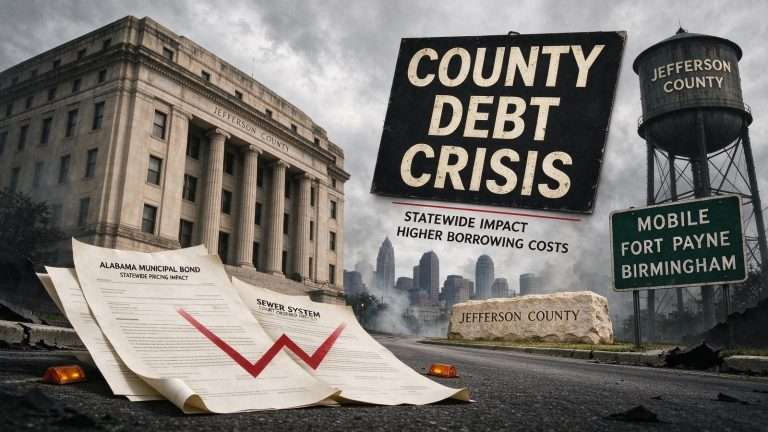 Illustration for the news story: Jefferson County’s Debt Crisis Threatened to Poison the Well for Every Alabama Borrower
