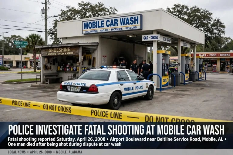 Illustration for the news story: Police Investigated Fatal Shooting at Mobile Car Wash in 2008