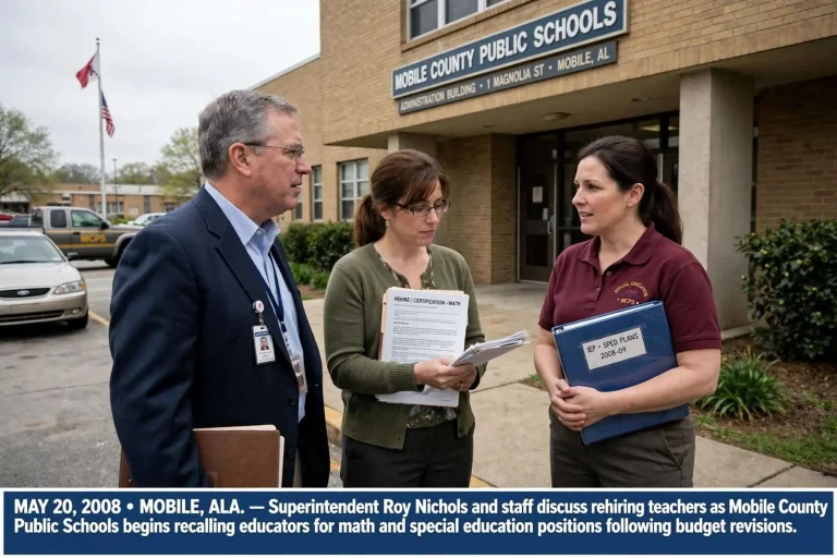 Illustration for the news story: Mobile Schools Began Rehiring Some Teachers in 2008