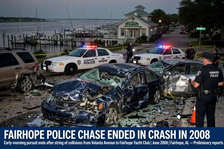 Illustration for the news story: Fairhope Police Chase Ended in Crash in 2008