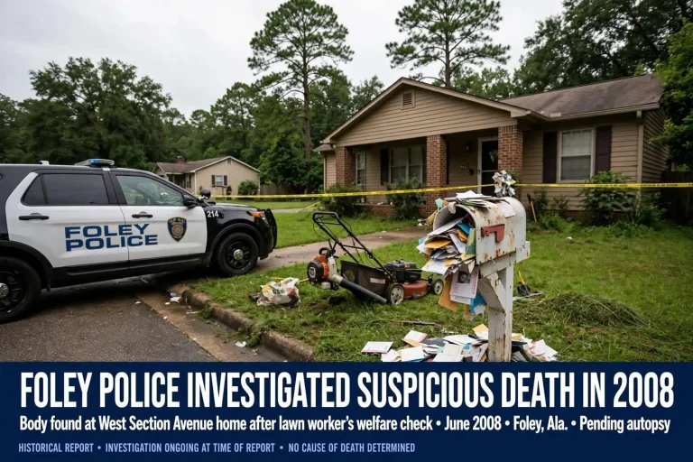 Illustration for the news story: Foley Police Investigated Suspicious Death in 2008