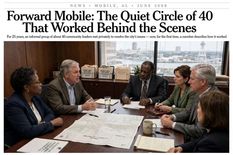 Illustration for the news story: Forward Mobile: The Quiet Circle of 40 That Worked Behind the Scenes