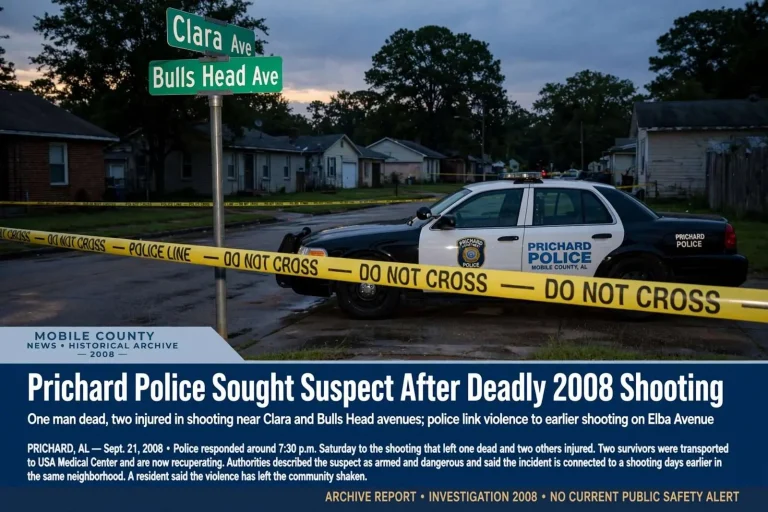 Illustration for the news story: Prichard Police Sought Suspect After Deadly 2008 Shooting