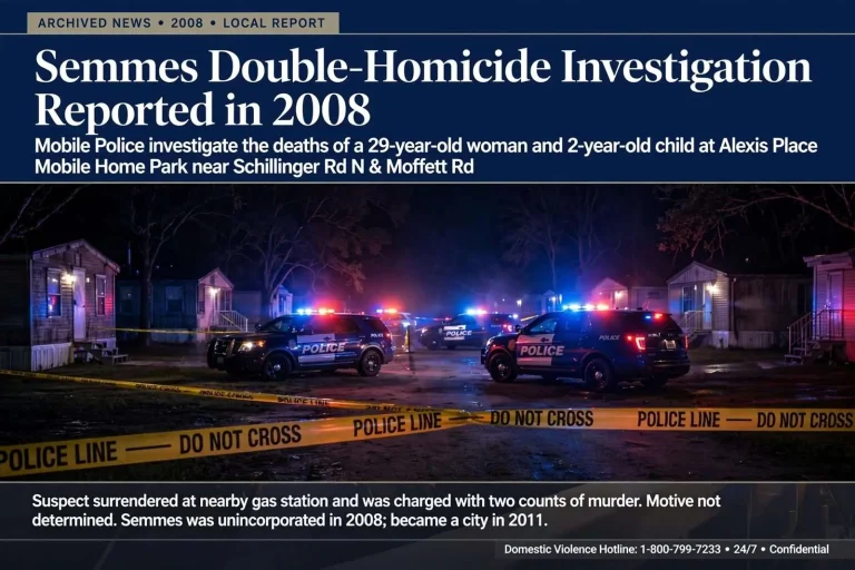 Illustration for the news story: Semmes Double-Homicide Investigation Reported in 2008