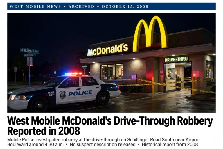 Illustration for the news story: West Mobile McDonald’s Drive-Through Robbery Reported in 2008