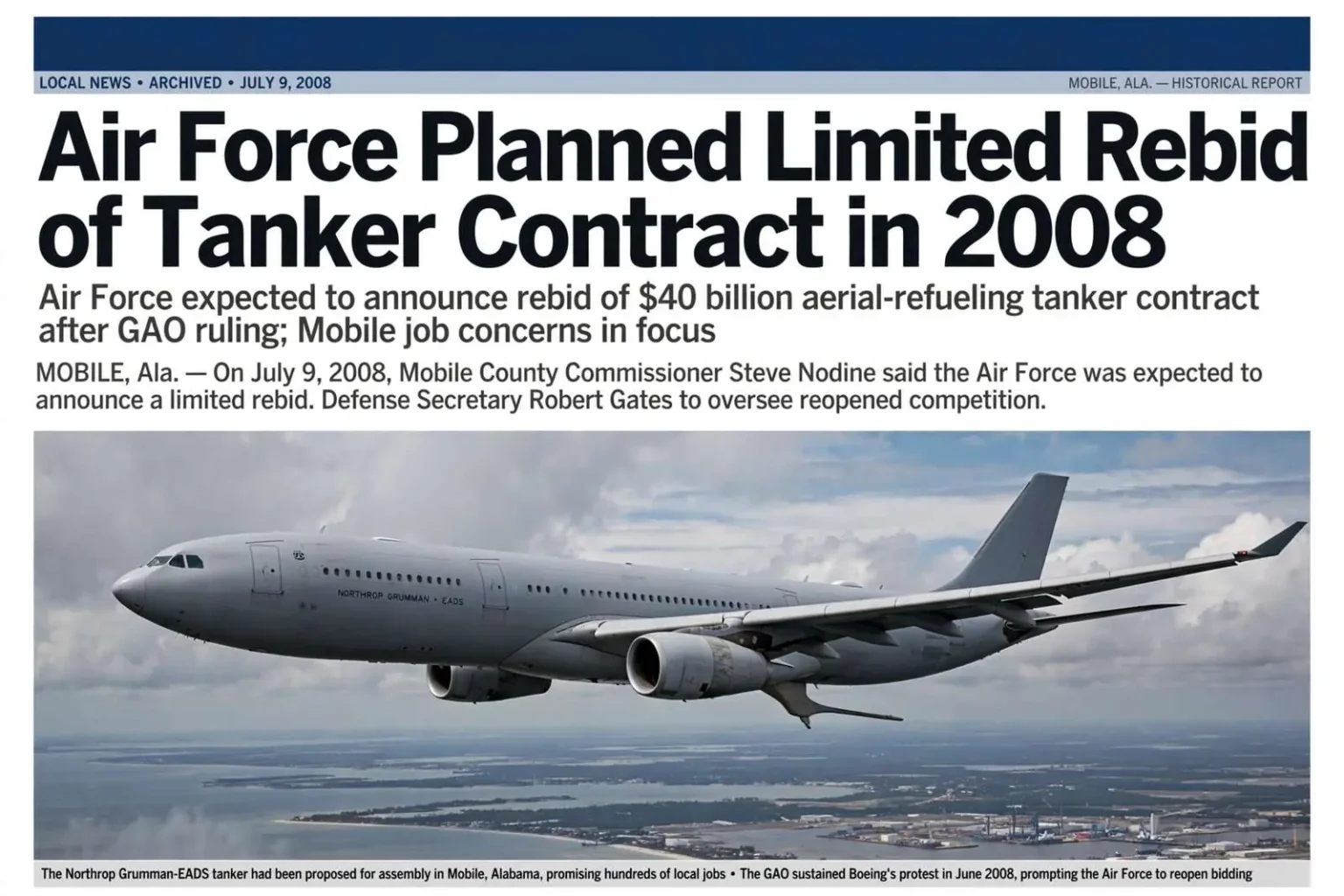 Illustration for the news story: Air Force Planned Limited Rebid of Tanker Contract in 2008