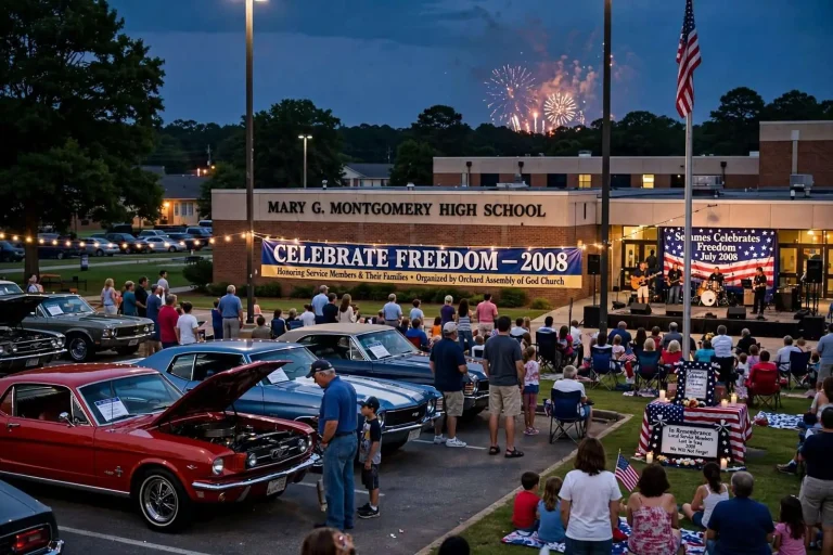 Illustration for the news story: Semmes Celebrated Freedom and Service Members in 2008