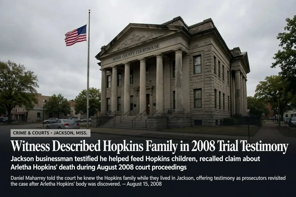 Illustration for the news story: Witness Described Hopkins Family in 2008 Trial Testimony