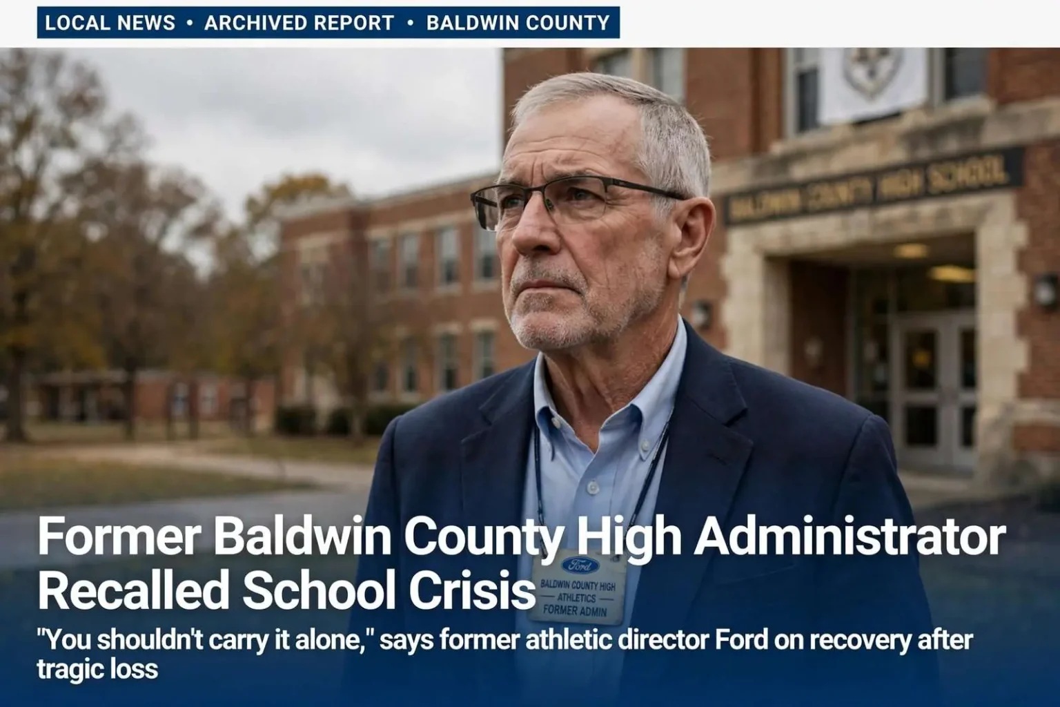 Illustration for the news story: Former Baldwin County High Administrator Recalled School Crisis