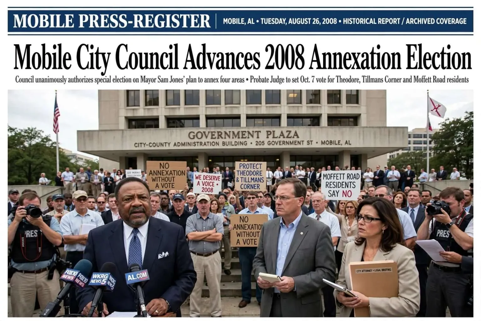 Illustration for the news story: Mobile City Council Advanced 2008 Annexation Election