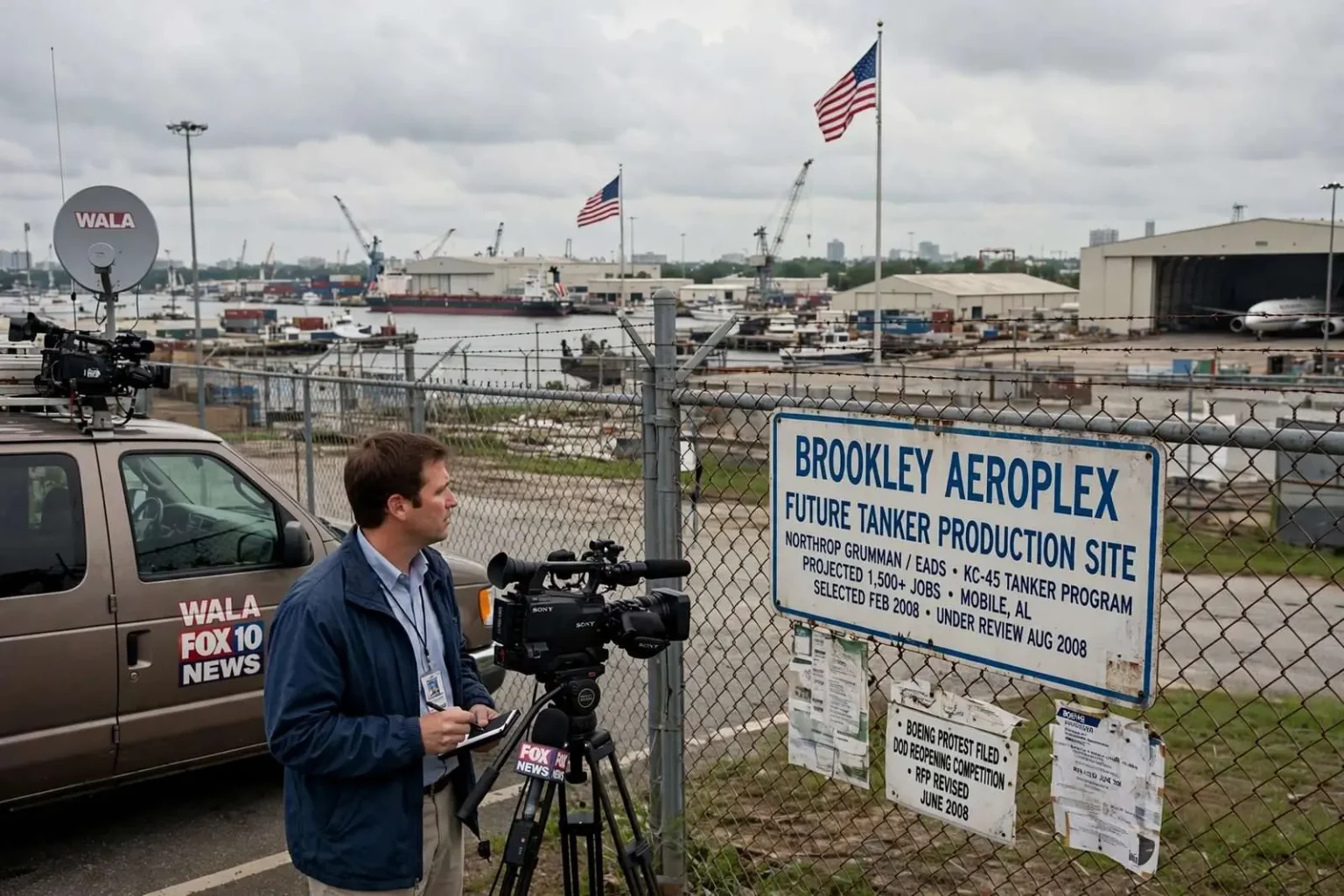 Illustration for the news story: Mobile Watched 2008 Tanker Competition as Boeing Weighed Its Next Step