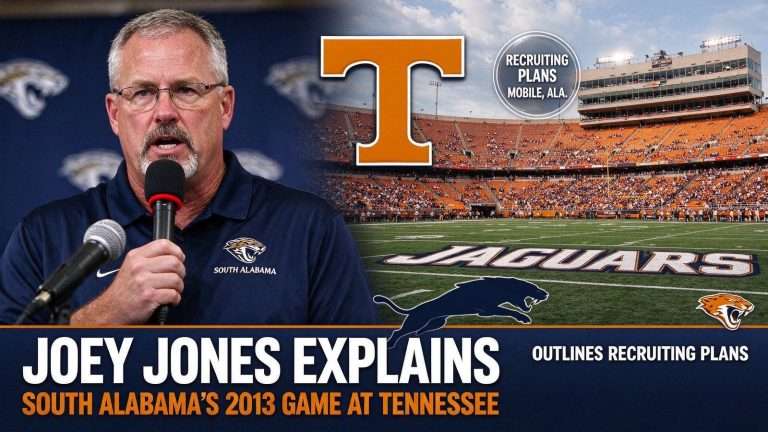 Illustration for the news story: Joey Jones Explains South Alabama’s 2013 Game at Tennessee, Outlines Recruiting Plans