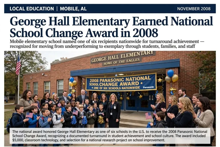 Illustration for the news story: George Hall Elementary Earned National School Change Award in 2008