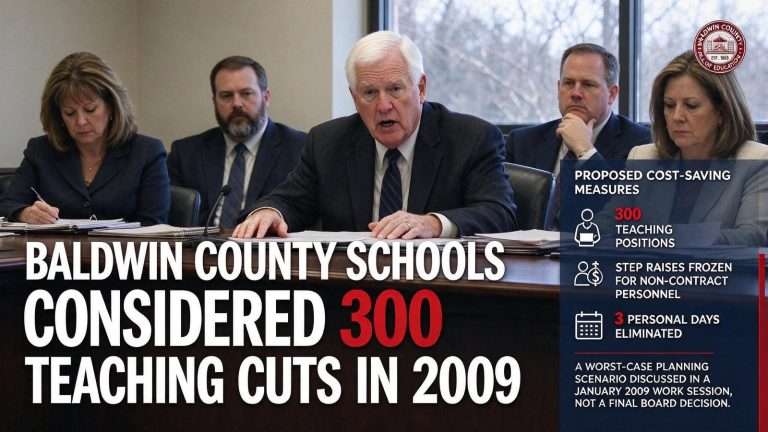 Illustration for the news story: Baldwin County Schools Considered 300 Teaching Cuts in 2009