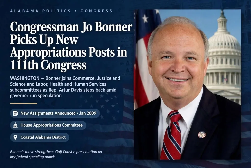 Illustration for the news story: Congressman Jo Bonner Picks Up New Appropriations Posts in 111th Congress