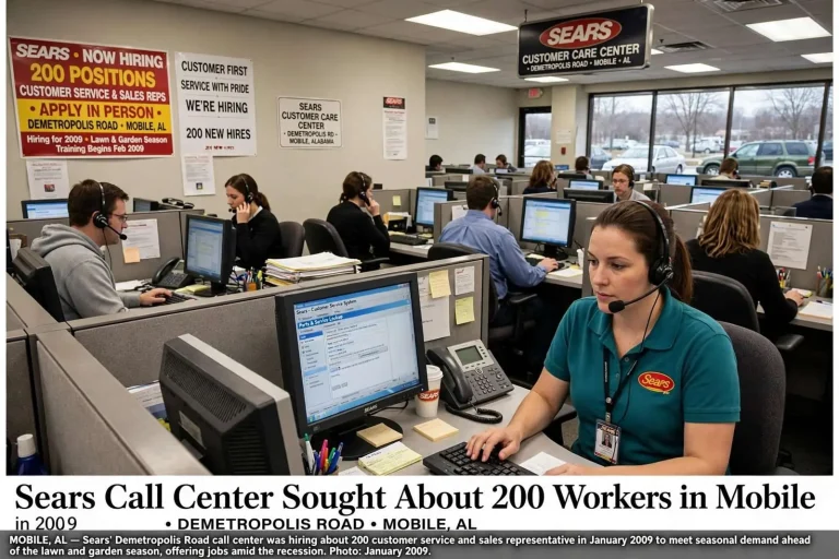 Illustration for the news story: Sears Call Center Sought About 200 Workers in Mobile in 2009