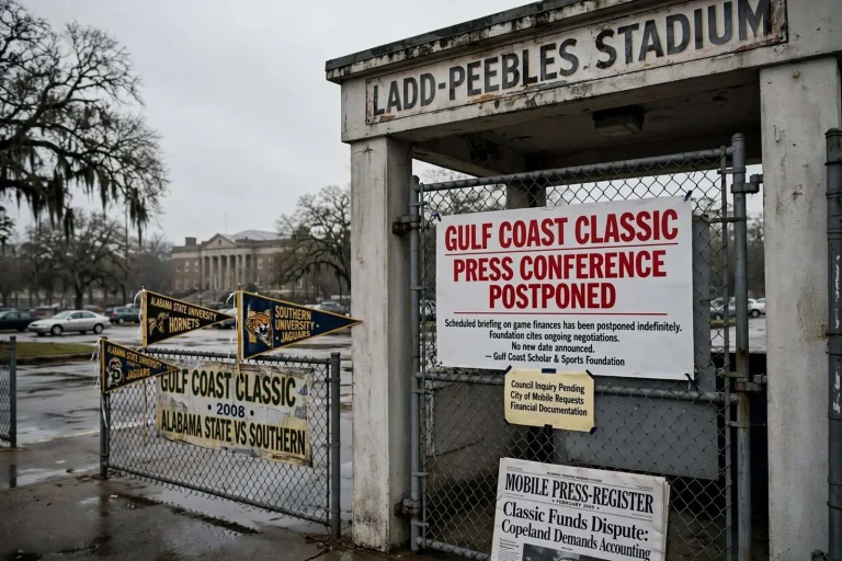 Illustration for the news story: Gulf Coast Classic Organizers Postpone Promised Briefing on Game’s Finances