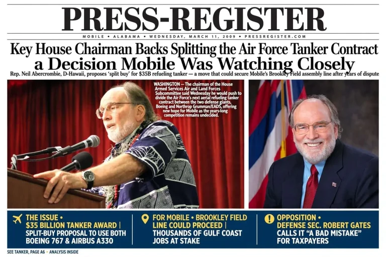Illustration for the news story: Key House Chairman Backs Splitting the Air Force Tanker Contract, a Decision Mobile Was Watching Closely