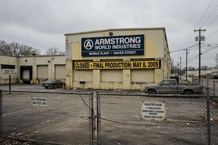 Illustration for the news story: Armstrong Announced Closure of Mobile Plant in 2009