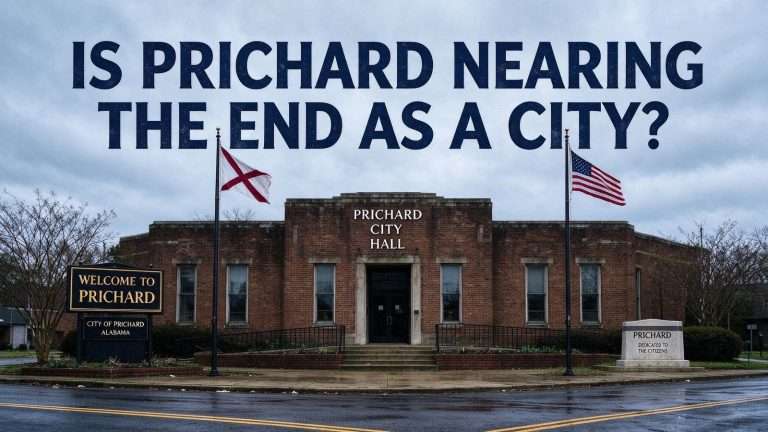 Illustration for the news story: Talk Around Mobile County: Is Prichard Nearing the End as a City?