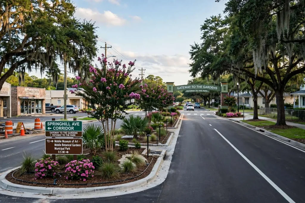 Illustration for the news story: Gateway to the Gardens: Stimulus Money Could Reshape the Springhill Avenue Corridor