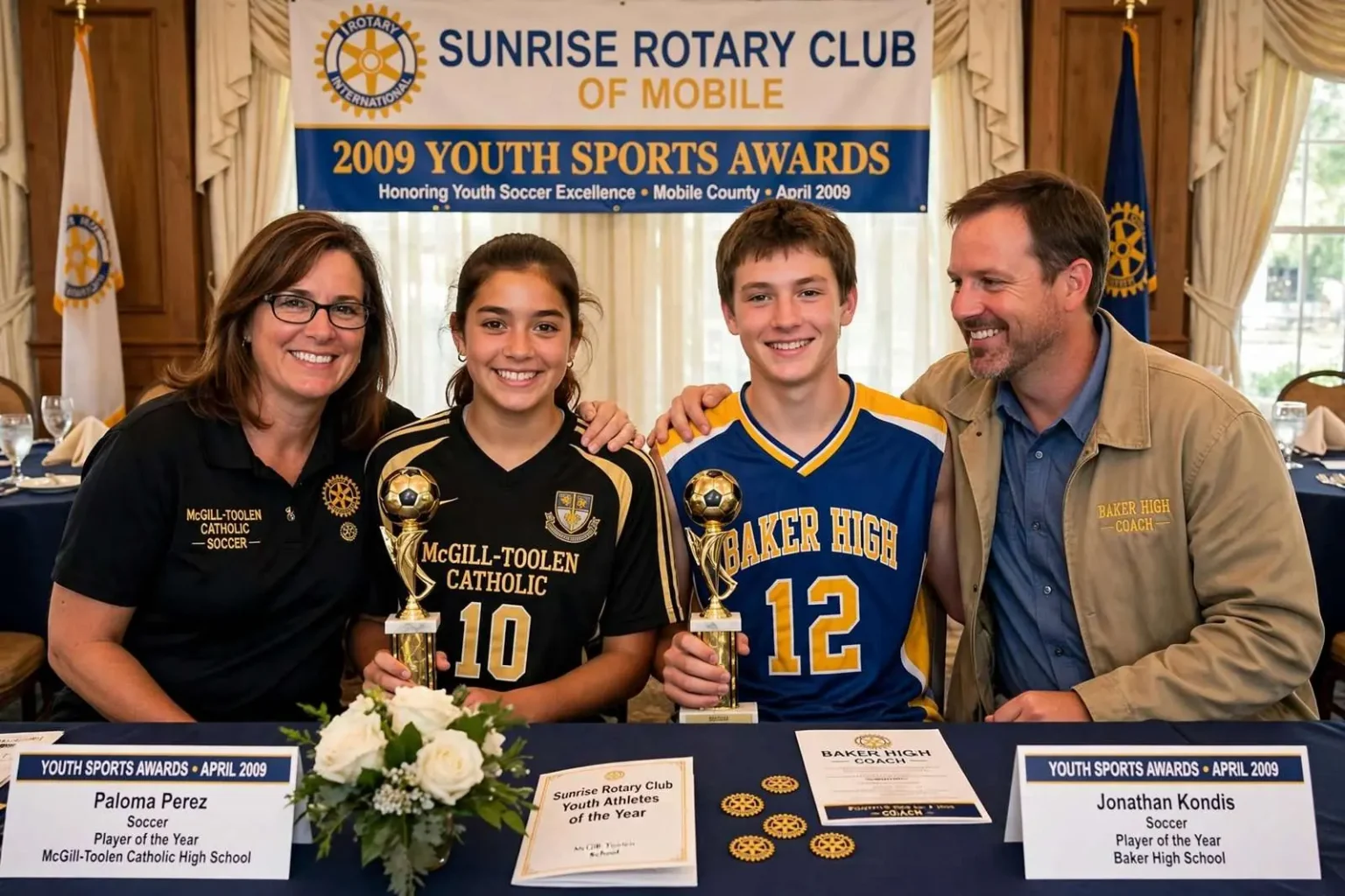 Illustration for the news story: A Trophy for the Kids Who Play: Rotary Names Its Youth Athletes of the Year
