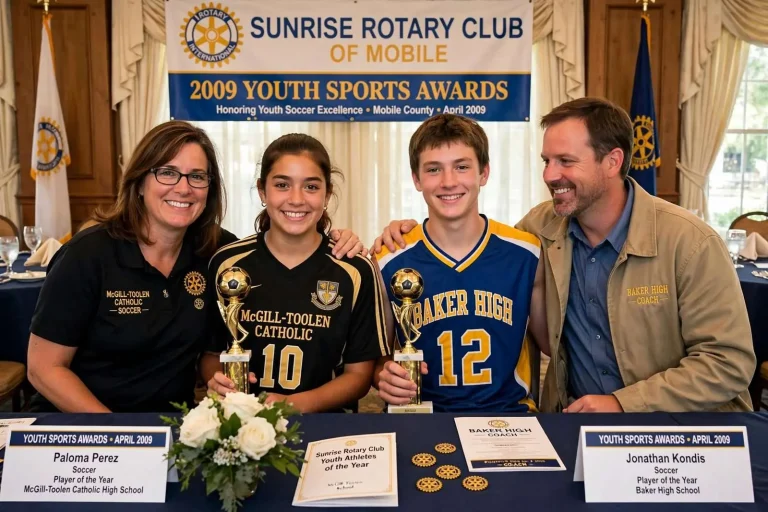 Illustration for the news story: A Trophy for the Kids Who Play: Rotary Names Its Youth Athletes of the Year