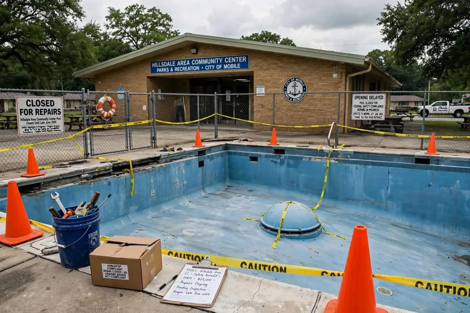 Illustration for the news story: Some Mobile Public Pools Remained Closed for Repairs in 2009