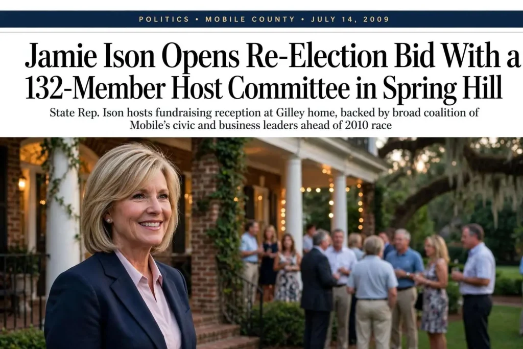 Illustration for the news story: Jamie Ison Opens Re-Election Bid With a 132-Member Host Committee in Spring Hill