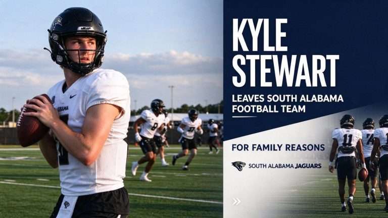 Illustration for the news story: Freshman Quarterback Kyle Stewart Leaves South Alabama Football Team for Family Reasons