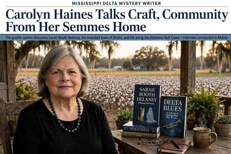 Illustration for the news story: Mississippi Delta Mystery Writer Carolyn Haines Talks Craft, Community From Her Semmes Home