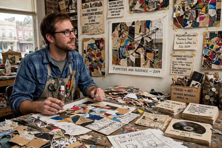 Illustration for the news story: Mobile Collage Artist Ryan Jetten on Turning Trash into Gallery Art