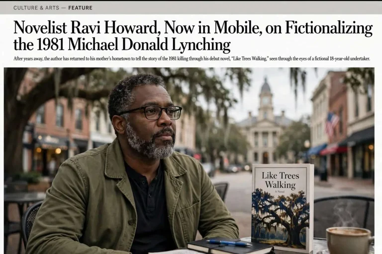 Illustration for the news story: Novelist Ravi Howard, Now in Mobile, on Fictionalizing the 1981 Michael Donald Lynching
