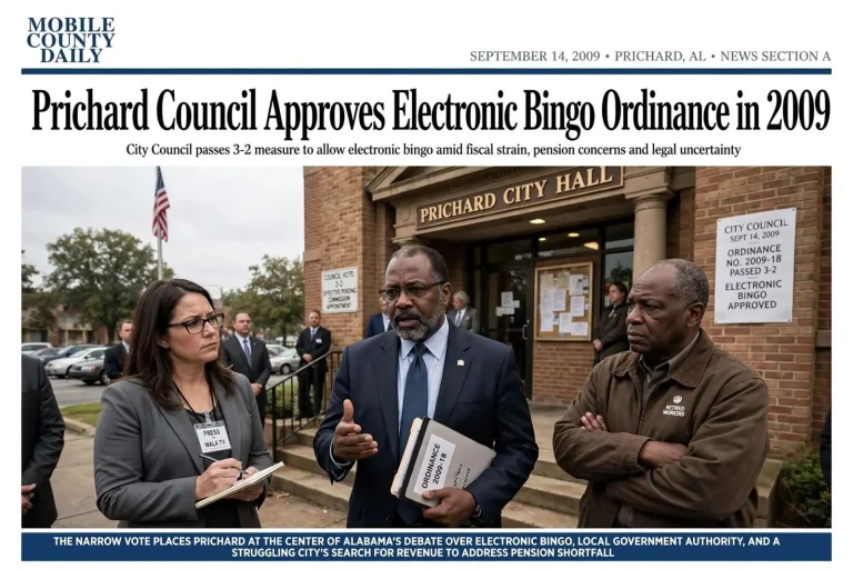 Illustration for the news story: Prichard Council Approved Electronic Bingo Ordinance in 2009
