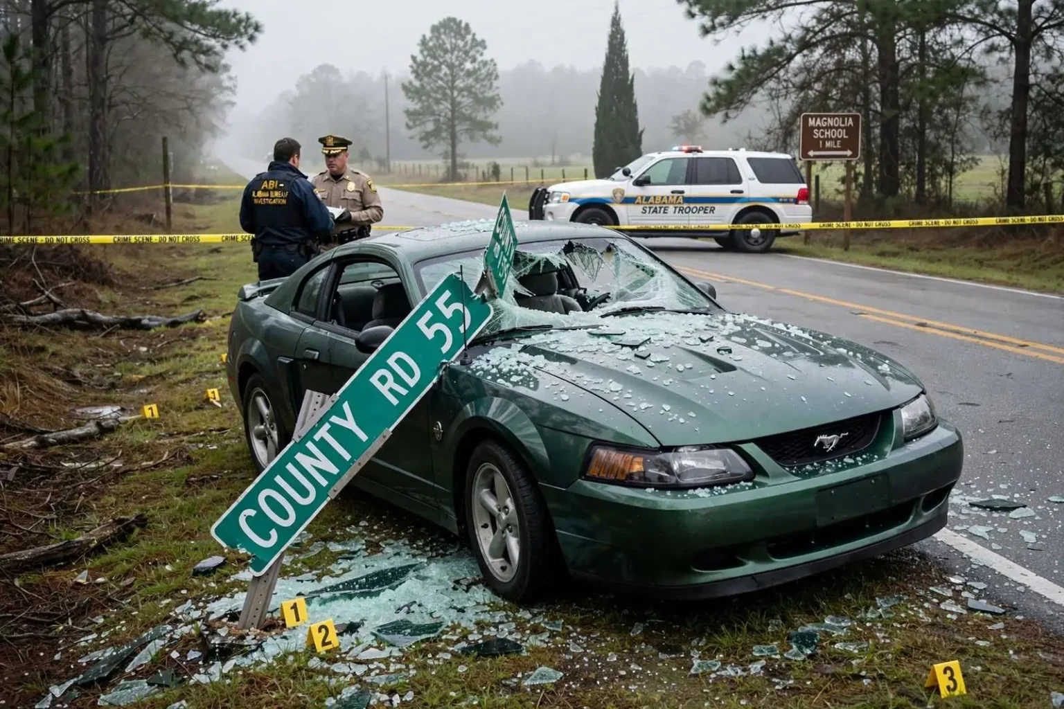Illustration for the news story: State Investigators Treated 2009 Foley Roadside Death as Homicide