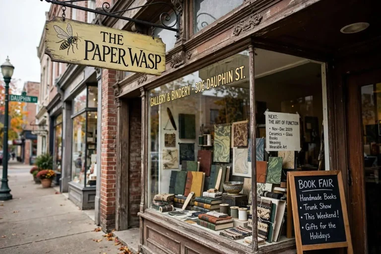 Illustration for the news story: Inside The Paper Wasp: How a Mobile Bookbinder Brought Handmade Art to Dauphin Street