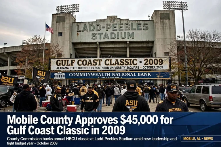 Illustration for the news story: Mobile County Approved $45,000 for Gulf Coast Classic in 2009
