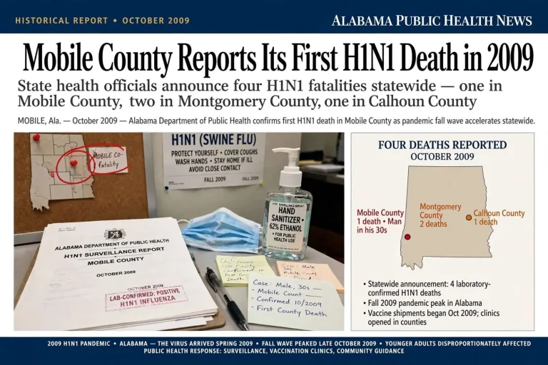 Illustration for the news story: Mobile County Reported Its First H1N1 Death in 2009