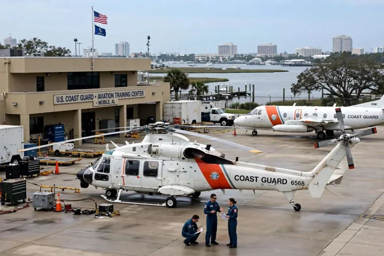Illustration for the news story: Mobile Coast Guard Aviation Training Center in 2009