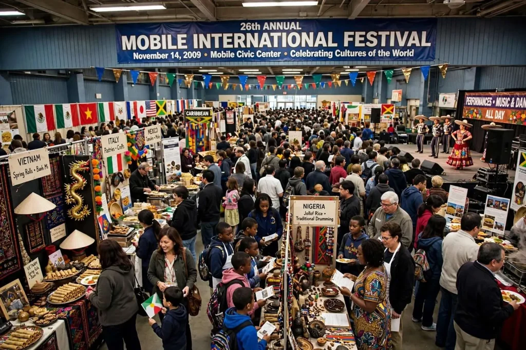 Illustration for the news story: Mobile International Festival Drew Crowds in 2009