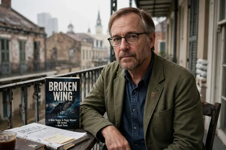 Illustration for the news story: Mobile Novelist Thomas Lakeman on His New FBI Thriller and Updating Dracula for the Stage