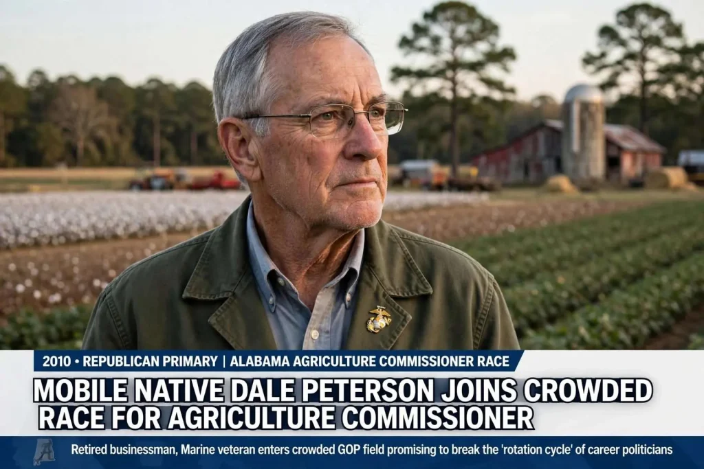 Illustration for the news story: Mobile Native Dale Peterson Joins Crowded Race for Agriculture Commissioner