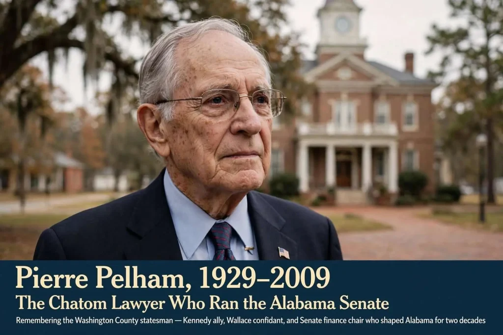 Illustration for the news story: Pierre Pelham, 1929-2009: The Chatom Lawyer Who Ran the Alabama Senate
