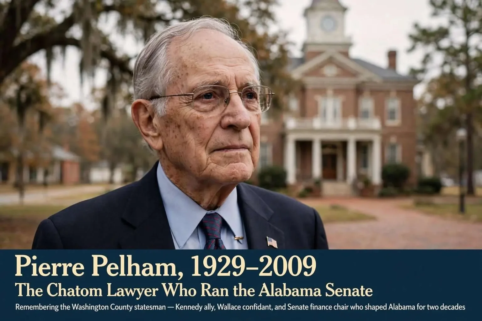Illustration for the news story: Pierre Pelham, 1929-2009: The Chatom Lawyer Who Ran the Alabama Senate