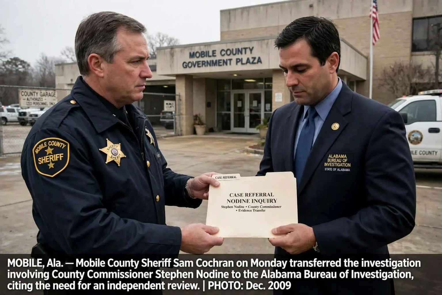 Illustration for the news story: Sheriff Hands Off the Nodine Inquiry, and the Rumor Mill Goes to Work