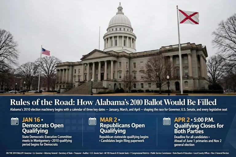 Illustration for the news story: Rules of the Road: How Alabama’s 2010 Ballot Would Be Filled